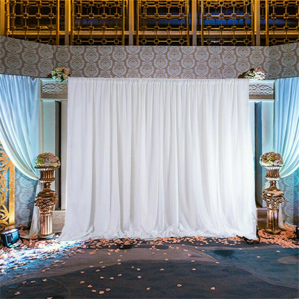 Other Wedding Decorations: 10ft Silk White Backdrop Drapes Curtain Wedding Ceremony Party Home Window Decor