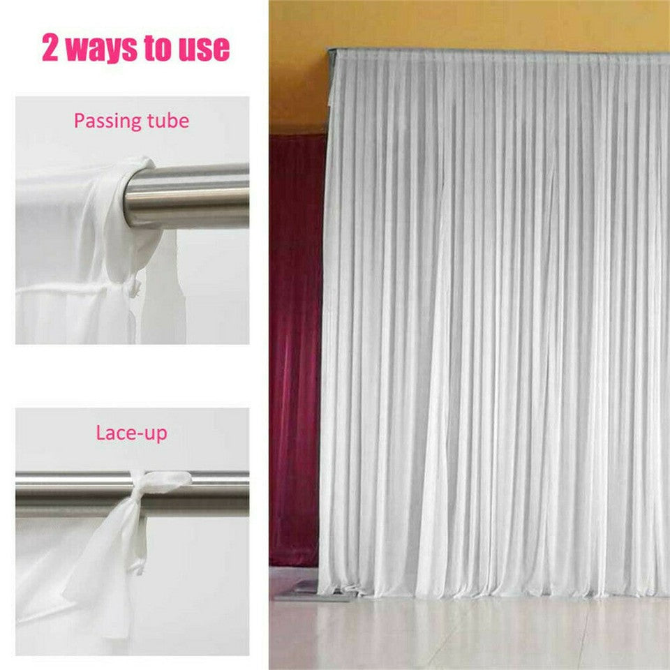 Other Wedding Decorations: 10ft Silk White Backdrop Drapes Curtain Wedding Ceremony Party Home Window Decor