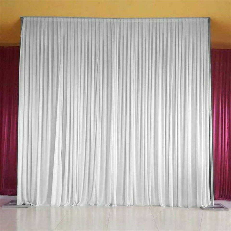 Other Wedding Decorations: 10ft Silk White Backdrop Drapes Curtain Wedding Ceremony Party Home Window Decor