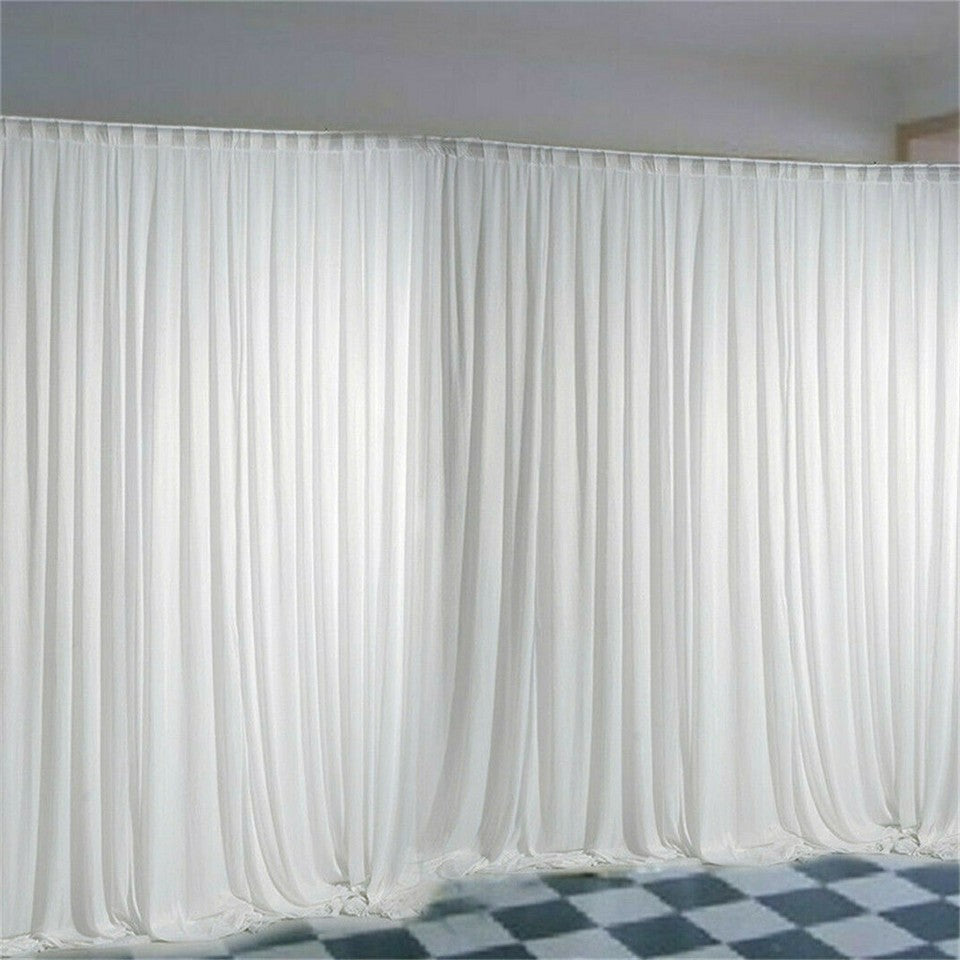Other Wedding Decorations: 10ft Silk White Backdrop Drapes Curtain Wedding Ceremony Party Home Window Decor