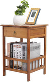 Bedside Tables: 2 Tier Classic Bedside Table Drawer Side Table Living Room Coffee Tea End Table