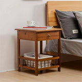 Bedside Tables: 2 Tier Classic Bedside Table Drawer Side Table Living Room Coffee Tea End Table