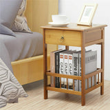 Bedside Tables: 2 Tier Classic Bedside Table Drawer Side Table Living Room Coffee Tea End Table