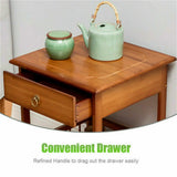 Bedside Tables: 2 Tier Classic Bedside Table Drawer Side Table Living Room Coffee Tea End Table