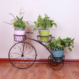 Gardening Accessories: Fin Bicycle Style Flower Pots Indoor Outdoor Garden Shelf Rack Metal Plant Stand Au