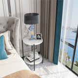 Coffee Tables: High Gloss Marble Top End Table Coffee Side Table w/ Rustproof Solid Iron Frame