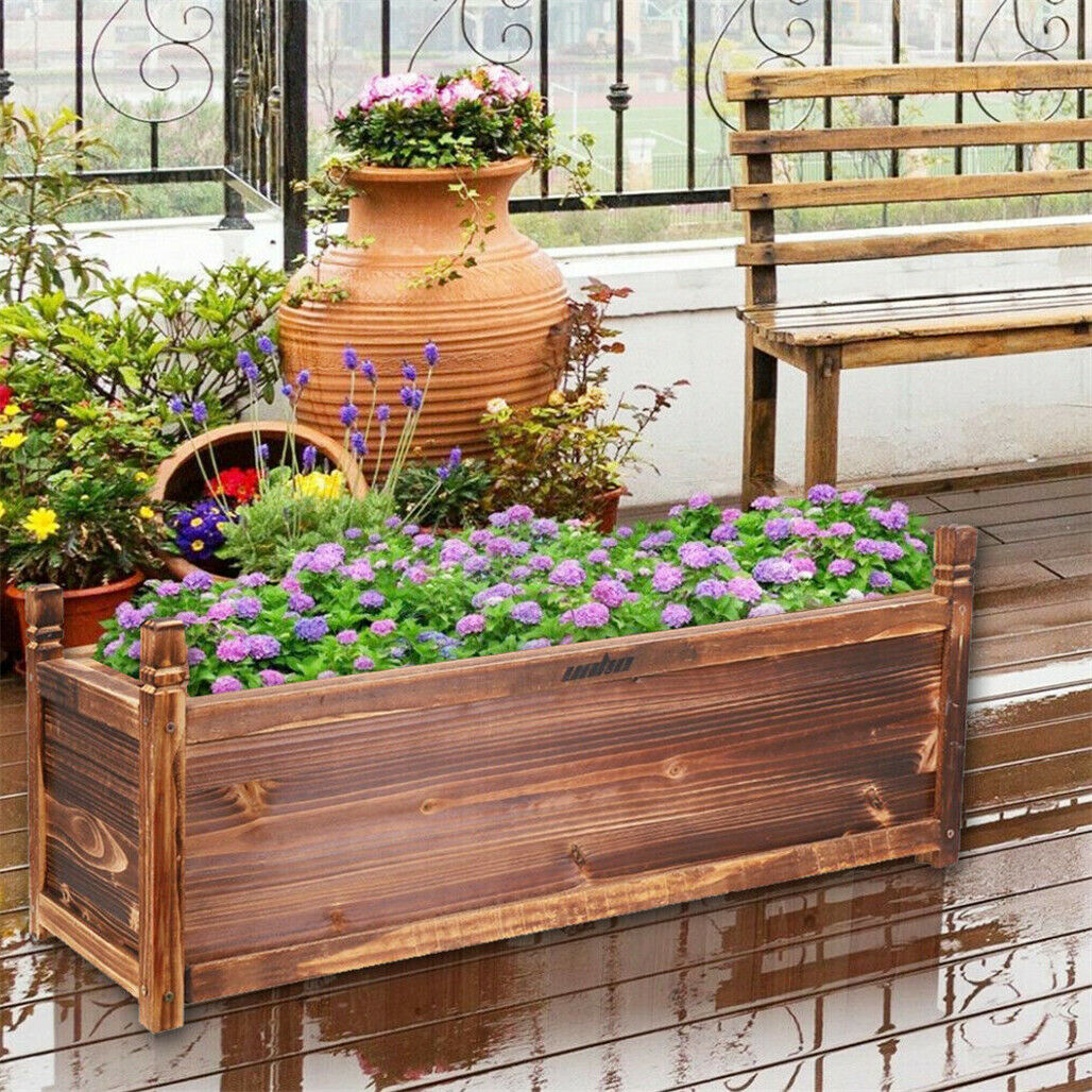 Gardening Accessories: Fin Rot-Resistant Wood Modular Raised Garden Bed Outdoor Elevated Herb Planter Box