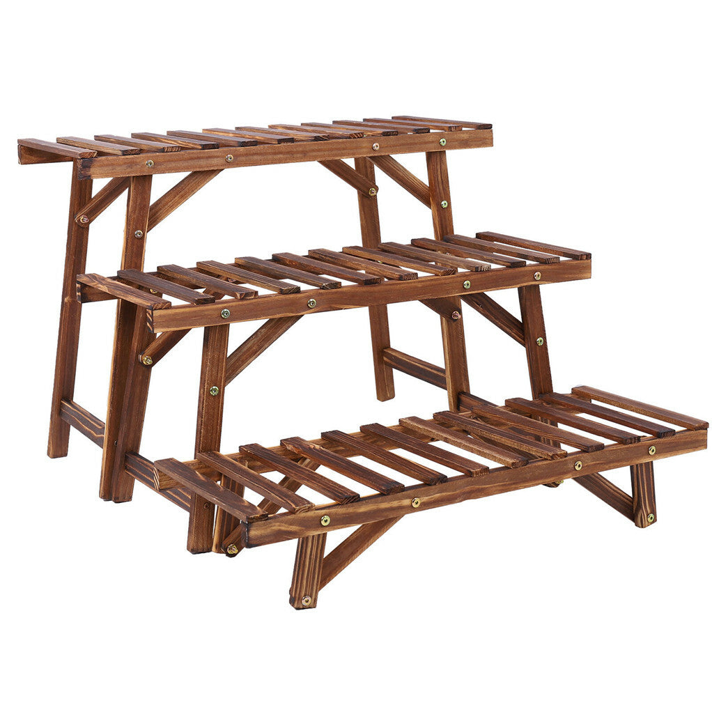 Gardening Accessories: 3pcs Plant Stand Flower Step Bench Rack Herb Storage Shelf Garden Indoor Outdoor