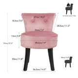 Table & Bar Stools: Round Vanity Stool with Padded Seat and Backrest