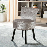 Table & Bar Stools: Round Vanity Stool with Padded Seat and Backrest