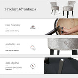 Table & Bar Stools: Round Vanity Stool with Padded Seat and Backrest