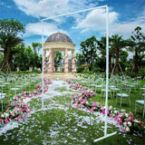 Other Wedding Decorations: 3x3M Square Wedding Arch Stand Metal Wedding Backdrop Decor White Flower Stand