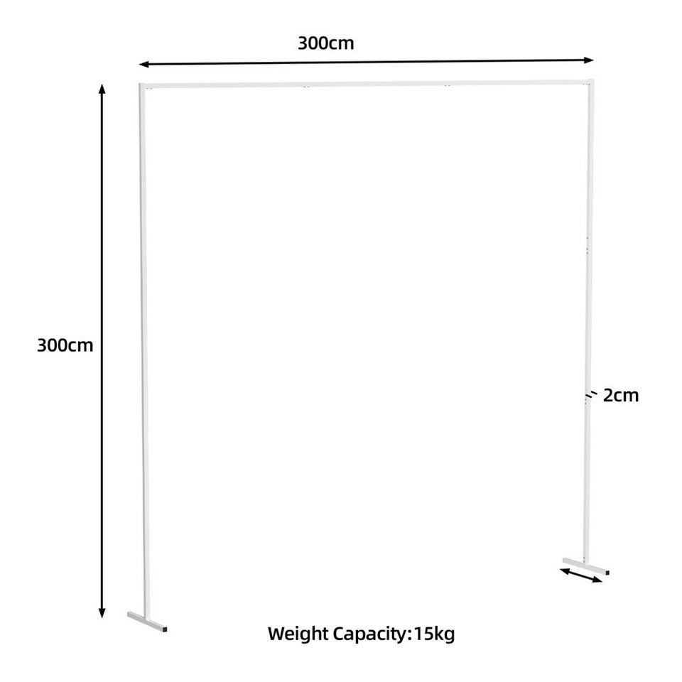 Other Wedding Decorations: 3x3M Square Wedding Arch Stand Metal Wedding Backdrop Decor White Flower Stand