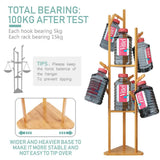 Drying Racks & Hangers: Wooden Coat and Hat Stand with 10 Hooks  Floor Standing Clothes and Umbrella Rack