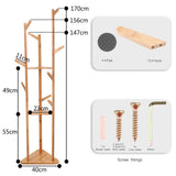 Drying Racks & Hangers: Wooden Coat and Hat Stand with 10 Hooks  Floor Standing Clothes and Umbrella Rack