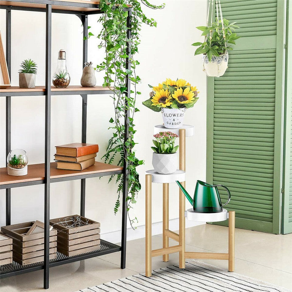 Gardening Accessories: 3 Tier Bamboo Plant Stand