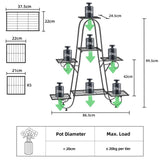 Gardening Accessories: Stable 7 Tier Metal Plant Stand Flower Pot Rack Display Holder Shelf Home Garden