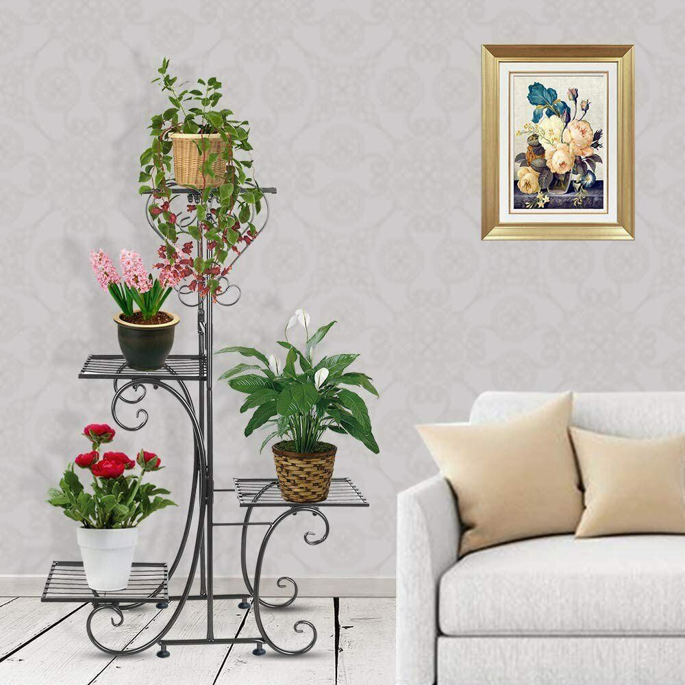 Gardening Accessories: 4-Tier Heavy Duty Plant Potted Stand Flower Planters Display Rack Outdoor Indoor