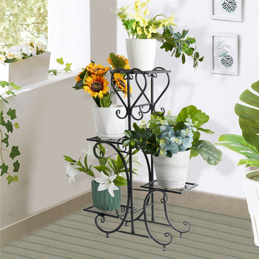 Gardening Accessories: 4-Tier Heavy Duty Plant Potted Stand Flower Planters Display Rack Outdoor Indoor