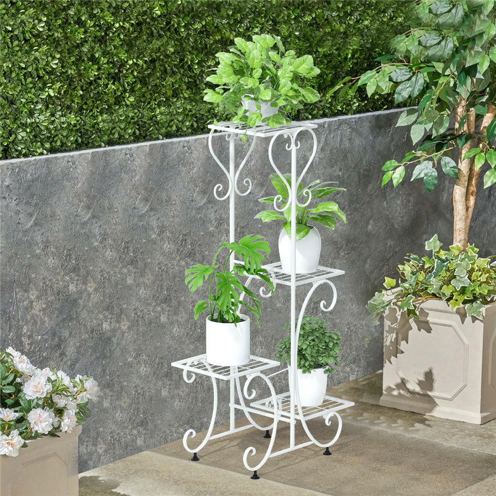 Gardening Accessories: Practical Plant Stand Wrought Iron Flower Pot Holder Corner Plant Shelf Organize
