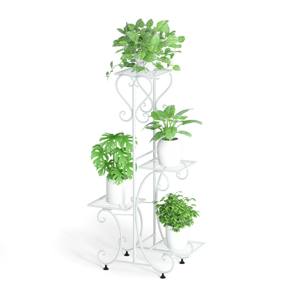 Gardening Accessories: Practical Plant Stand Wrought Iron Flower Pot Holder Corner Plant Shelf Organize