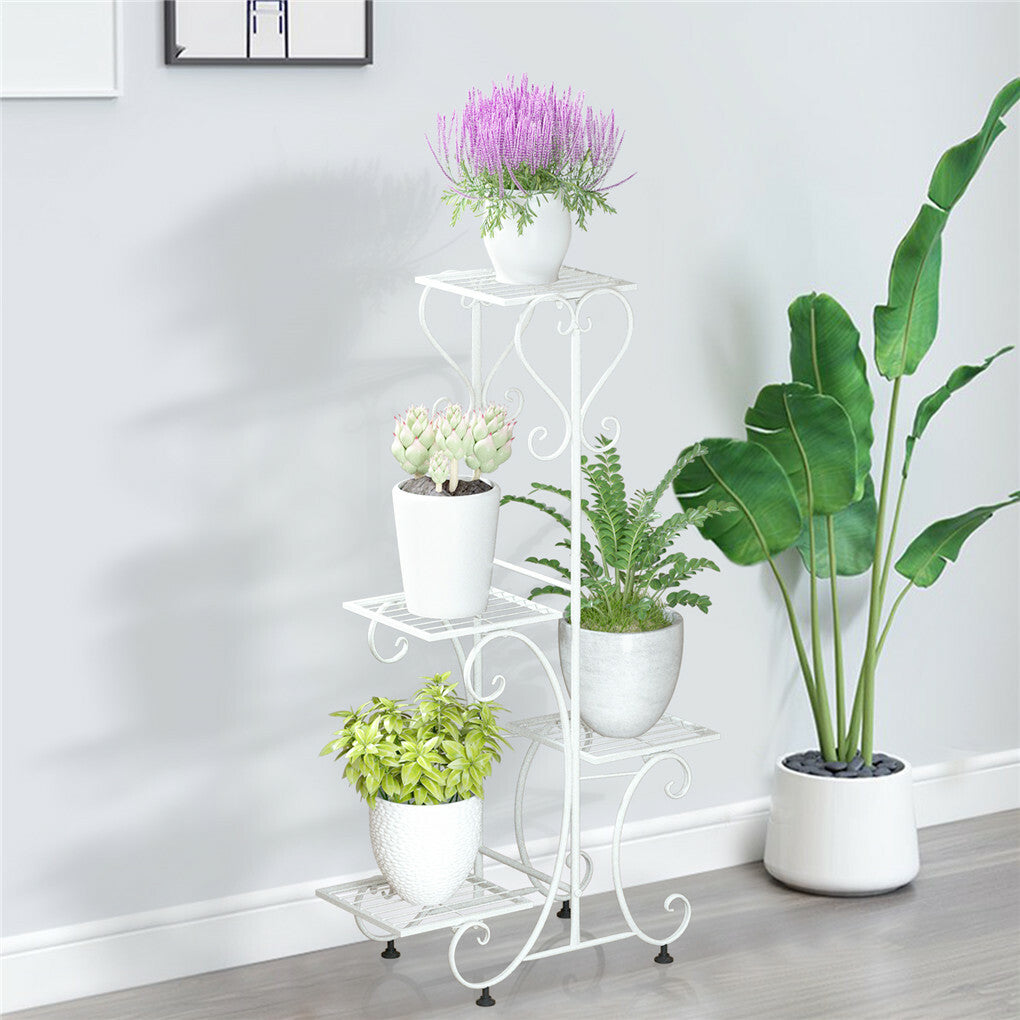 Gardening Accessories: Practical Plant Stand Wrought Iron Flower Pot Holder Corner Plant Shelf Organize