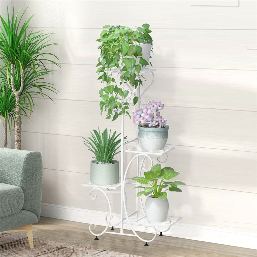 Gardening Accessories: Practical Plant Stand Wrought Iron Flower Pot Holder Corner Plant Shelf Organize