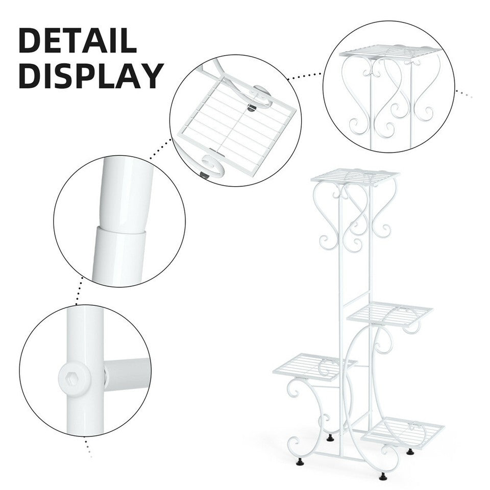 Gardening Accessories: Practical Plant Stand Wrought Iron Flower Pot Holder Corner Plant Shelf Organize