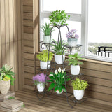 Pots, Planters & Accessories: Oversized Metal Plant Stand with 9-Tier Flower Display Shelves
