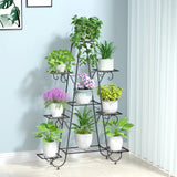 Pots, Planters & Accessories: Oversized Metal Plant Stand with 9-Tier Flower Display Shelves