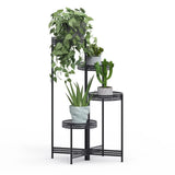 Pots, Planters & Accessories: 4Tier Foldable Corner Tall Plant Stand Metal Flower Display Rack Indoor Outdoor