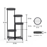 Pots, Planters & Accessories: 4Tier Foldable Corner Tall Plant Stand Metal Flower Display Rack Indoor Outdoor