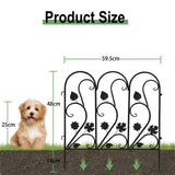 Garden Beds & Planters: 5-Piece Decorative Garden Fence Black Metal Wire Patio