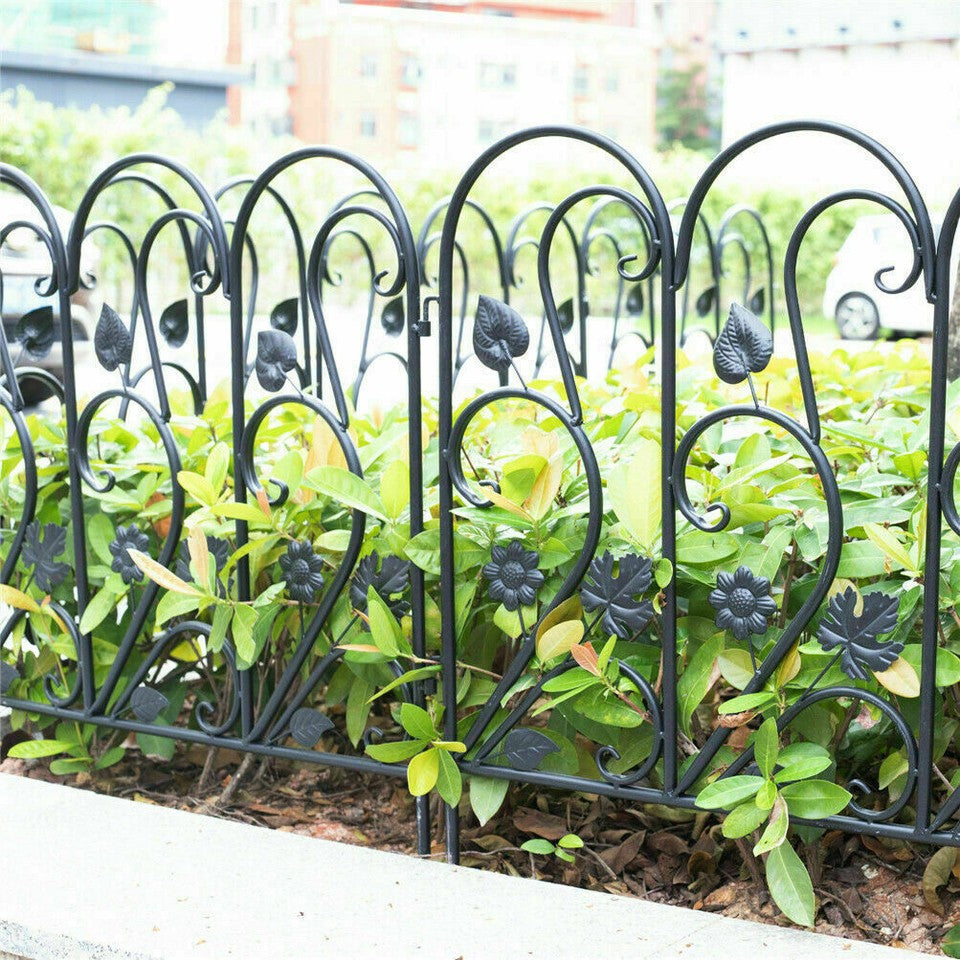 Garden Beds & Planters: 5-Piece Decorative Garden Fence Black Metal Wire Patio