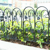 Garden Beds & Planters: 5-Piece Decorative Garden Fence Black Metal Wire Patio