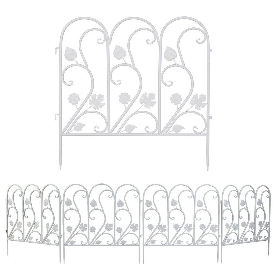 Garden Beds & Planters: 5PCS Decorative Garden Fence Folding Patio Fences Rustproof 59.5x62cm Landscape