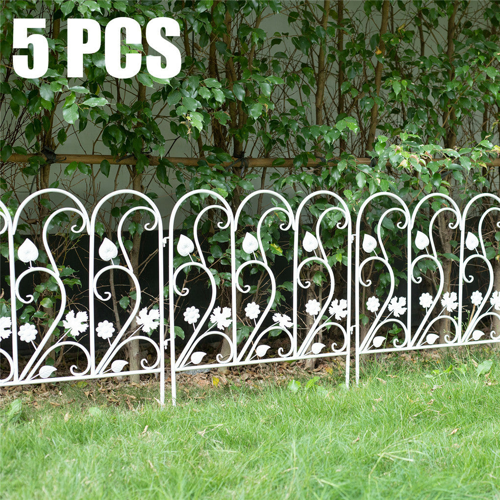 Garden Beds & Planters: 5PCS Decorative Garden Fence Folding Patio Fences Rustproof 59.5x62cm Landscape