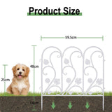 Garden Beds & Planters: 5PCS Decorative Garden Fence Folding Patio Fences Rustproof 59.5x62cm Landscape