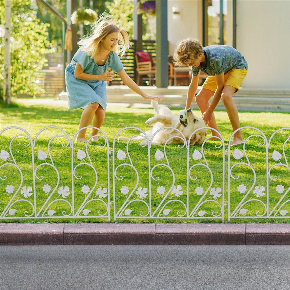 Garden Beds & Planters: 5PCS Decorative Garden Fence Folding Patio Fences Rustproof 59.5x62cm Landscape