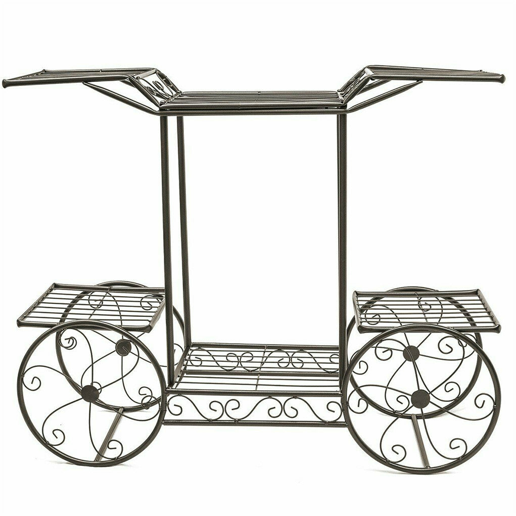 Gardening Accessories: 6 Tiers Garden Cart Stand & Flower Pot Plant Holder Display Rack Parisian Style
