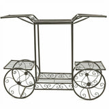 Gardening Accessories: 6 Tiers Garden Cart Stand & Flower Pot Plant Holder Display Rack Parisian Style