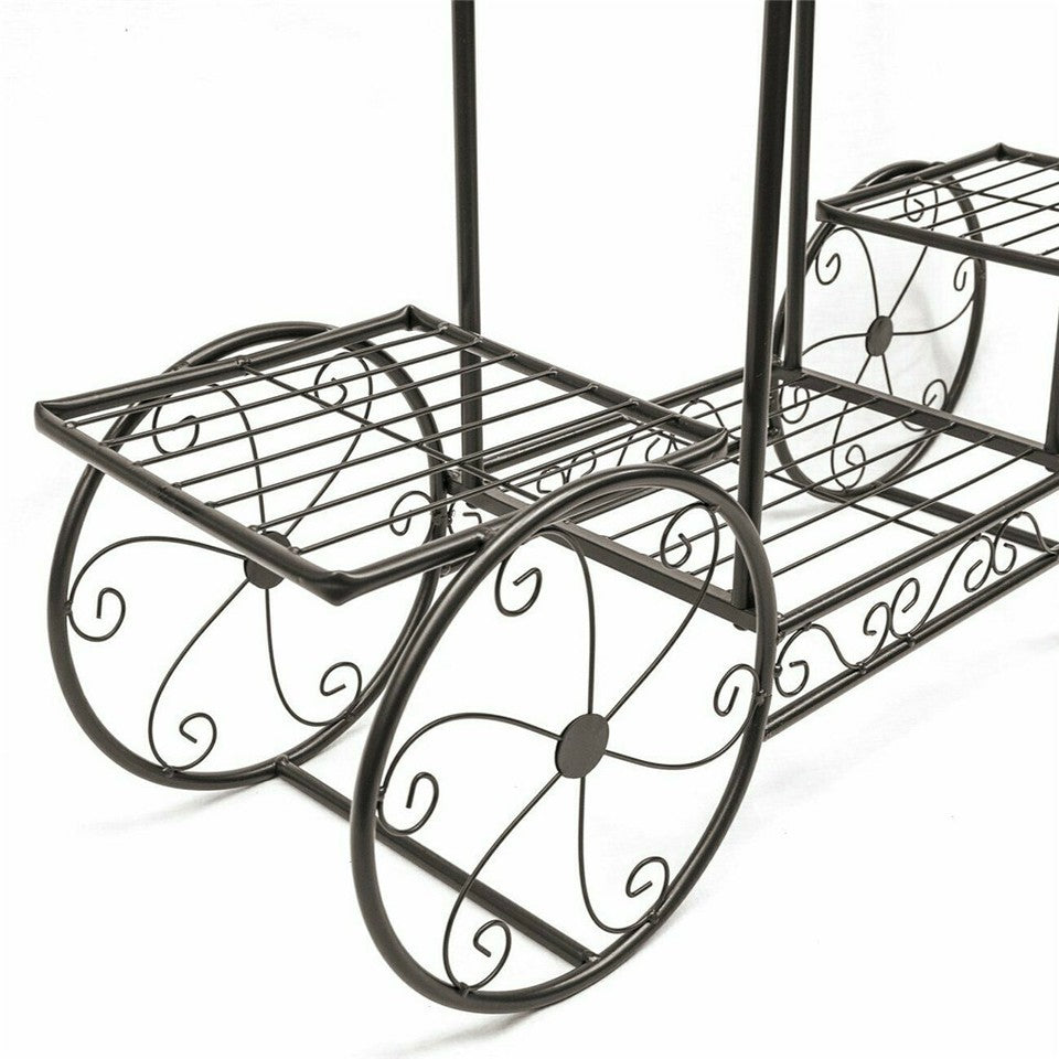Gardening Accessories: 6 Tiers Garden Cart Stand & Flower Pot Plant Holder Display Rack Parisian Style