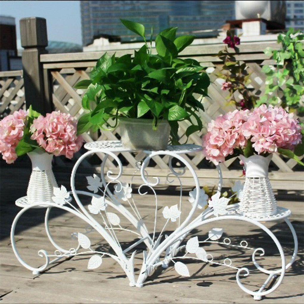 Gardening Accessories: Outdoor Indoor Metal Flower Pots Planter Plant Stands Garden Shelf Racks