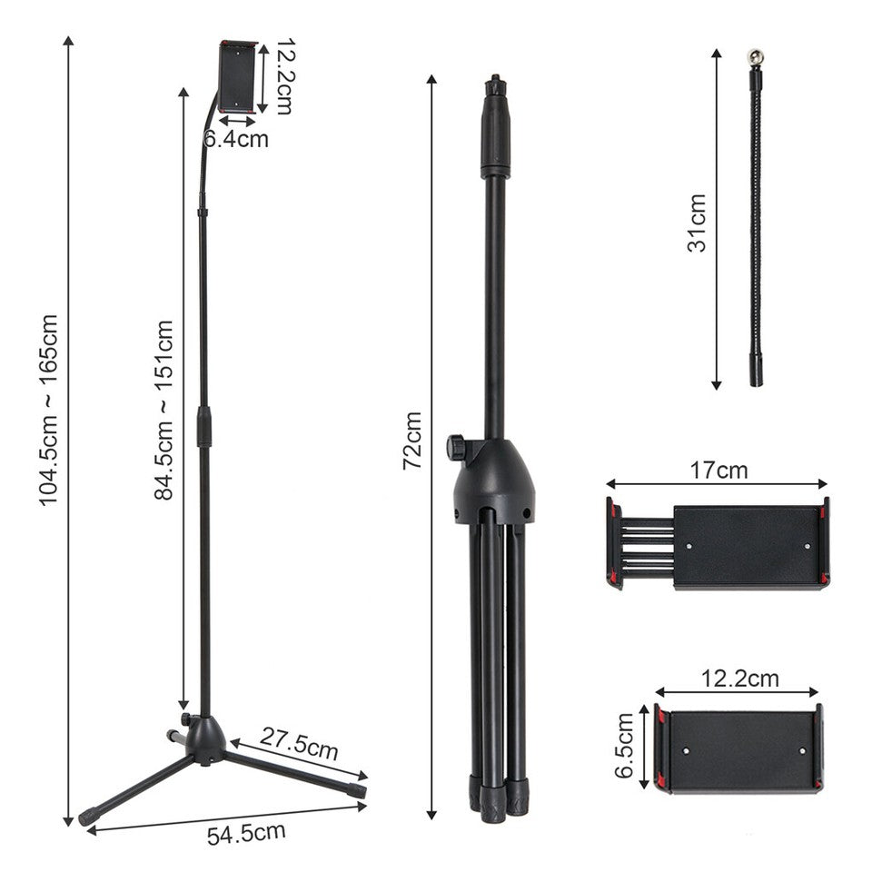Camera Accessories: Universal Tripod Floor Stand Holder Adjustable Gooseneck For iPad iPhone Tablet