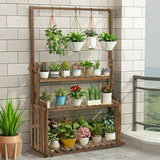 Pots, Planters & Accessories: Heavy Duty Hanging Plant Stand with Multiple Pot Shelves