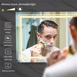 Mirrors: LED Bathroom Mirror with Anti-Fog & Adjustable Lighting