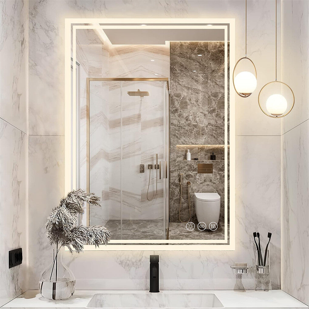 Mirrors: LED Anti-Fog Wall-Mounted Bathroom Mirror
