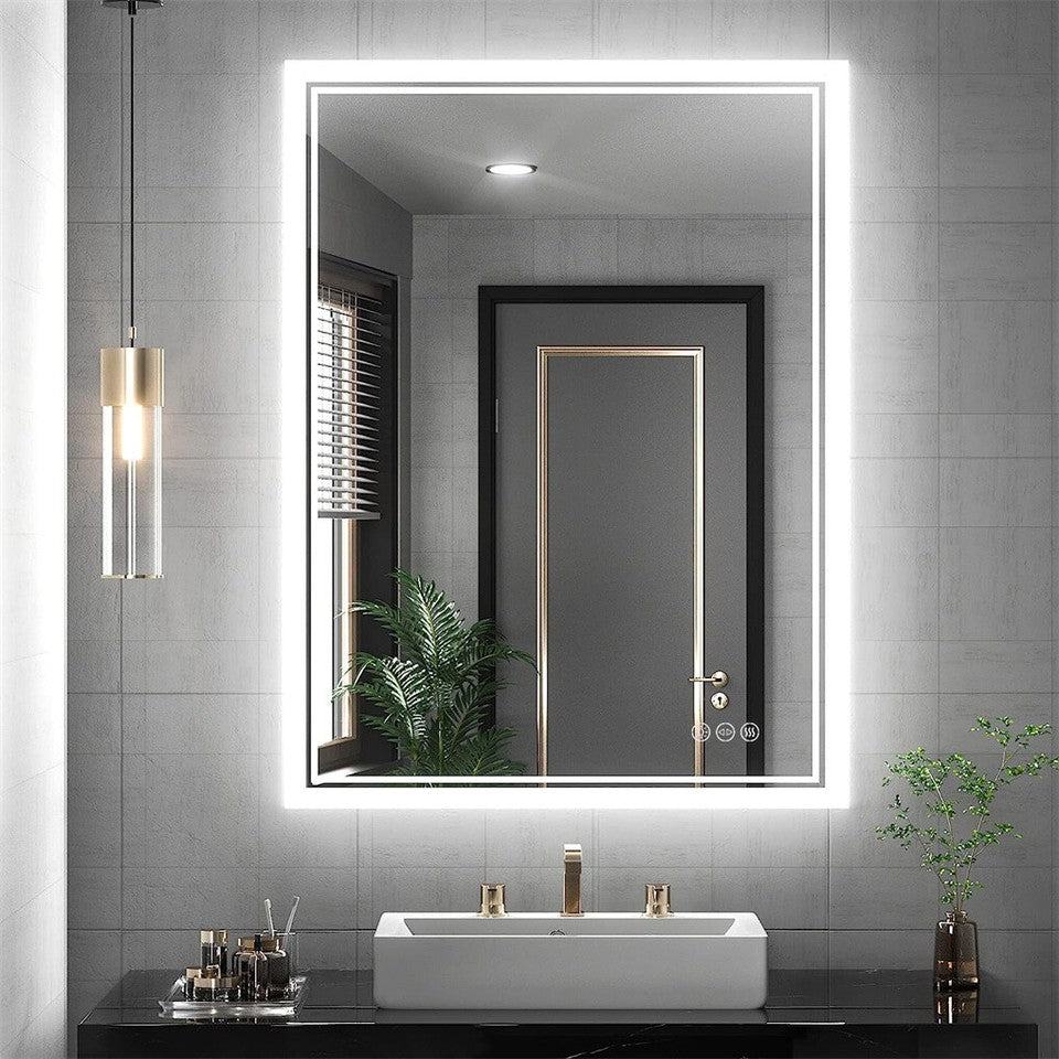 Mirrors: LED Anti-Fog Wall-Mounted Bathroom Mirror