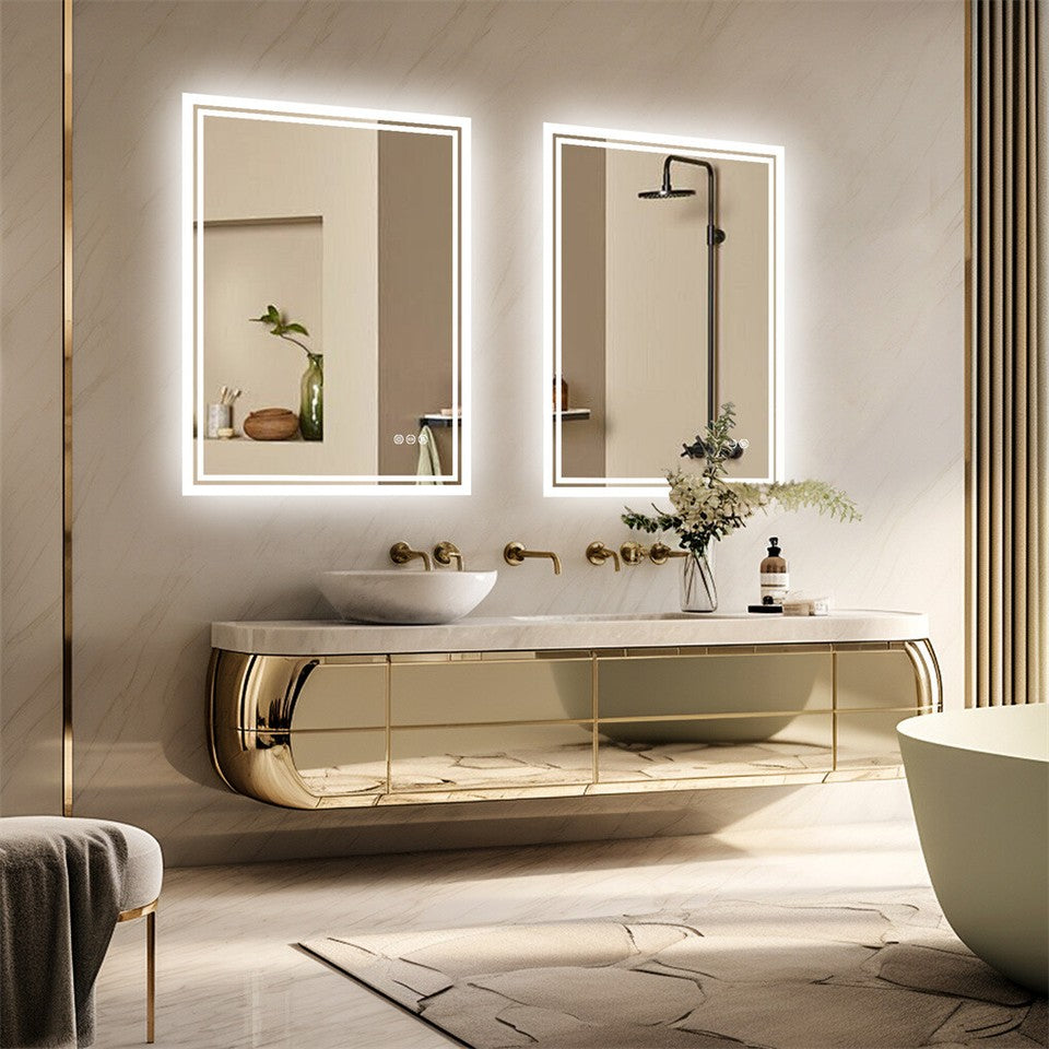 Mirrors: LED Anti-Fog Wall-Mounted Bathroom Mirror