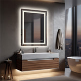 Mirrors: 900*700MM Dimmable LED Bathroom Mirror Antifog Wall Mounted Vanity Makeup Mirror